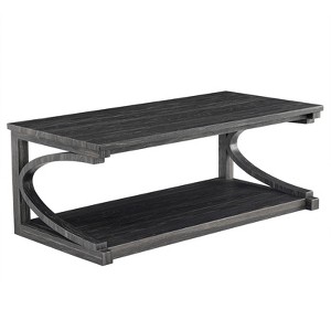 FONTOI 2-Tier Modern Coffee Table, Side Table with Bottom shelf for Both Home and Office, Multiple Uses, Black, 23.8"*18"*47.8" - 1 of 4