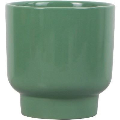 6-inch green round flower pot