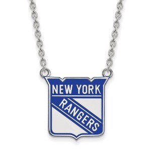Black Bow Jewelry Sterling Silver New York Rangers NHL Necklace 18 Inch - 1 of 4