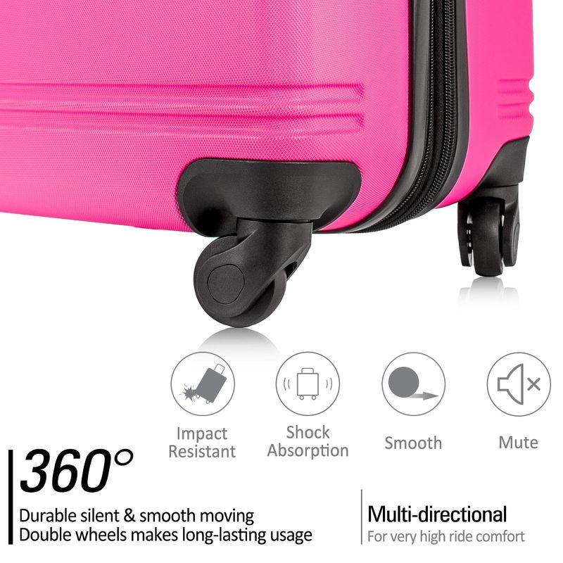 3 PCS Luggage Set, Hardside Spinner Suitcase with TSA Lock (20/24/28)-ModernLuxe, 5 of 9