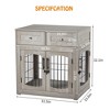 Dog Crate Furniture with Double Drawers, Wooden End Table Dog Kennel, Furniture Style Wood House Crate for Small/Medium/Large Dogs - 2 of 4