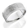 Pompeii3 8mm Hammered Comfort Fit 14K White Gold Men's Band - 2 of 3