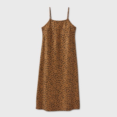 animal print slip dress