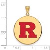 Black Bow Jewelry 14k Yellow Gold Plated Sterling Silver Rutgers Scarlet Knights NCAA Extra Large Pendant - 2 of 3