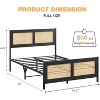 Bed Frame with Headboard, Bohemian Rattan Platform Bed Frame with Strong Metal Slats Support, No Box Spring Needed, Noise-Free Design - 2 of 4