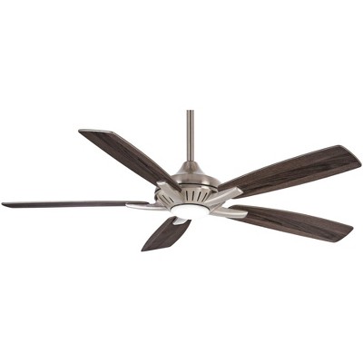 52" Minka Aire Modern Indoor Ceiling Fan with LED Light Remote Control Brushed Nickel for Living Room Kitchen Bedroom Family Home