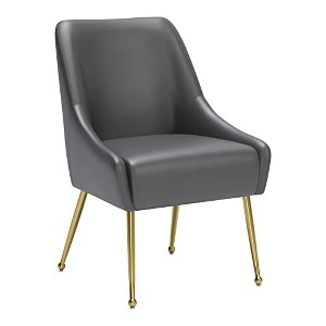 Zuo Maxine Dining Chair Gray & Gold - 1 of 4