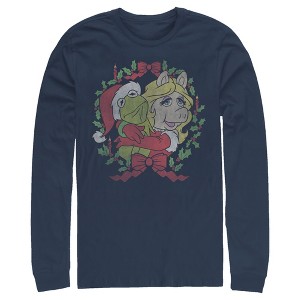 Men's The Muppets Kermy and Piggy Long Sleeve Shirt - 1 of 4