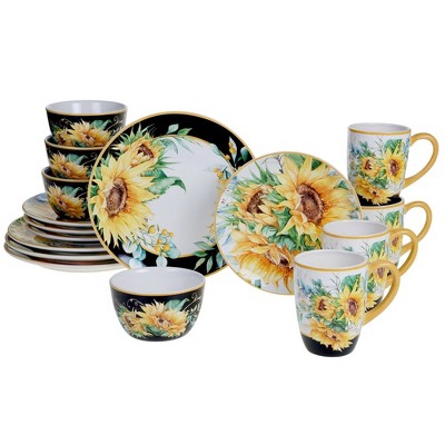 16pc Earthenware Sunflower Fields Dinnerware Set - Certified International