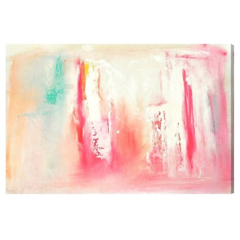 Pink Abstract Painting Set of 3 Large Wall Art 24x36 Canvas 