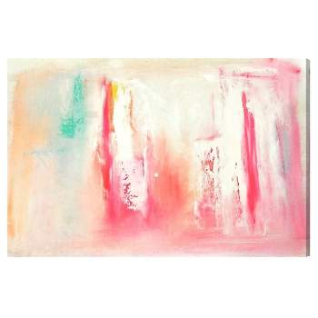 16" x 24" Dreaming Abstract Unframed Canvas Wall Art in Pink - Oliver Gal