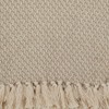 50"x60" Classic Tassel Trim Throw Blanket Beige - Saro Lifestyle: Cotton, Mid-Century Modern, Machine Washable - 2 of 3
