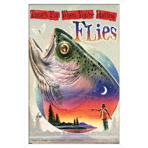 Trends International James Mazzotta - Bass Fly Fish Framed Wall Poster Prints - 1 of 4