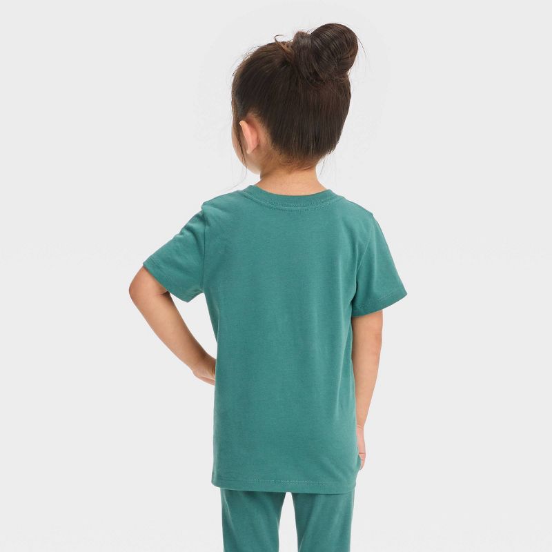 Toddler Girls' 'Rainbow' Short Sleeve T-Shirt - Cat & Jack™ Dark Green, 3 of 7