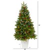 Nearly Natural 56-in Snow Tipped Portland Spruce Artificial Christmas Tree with Frosted Berries and Pinecones with 100 Clear LED Lights in White - 2 of 3