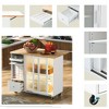 NicBex 2 Drawer Rolling Kitchen Island Cart with Drop Leaf,Kitchen Island on Wheels with LED Light and Glass Doors,Island Table for Kitchen - 4 of 4