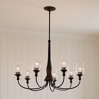 Melis Black 7-Light Chandelier with Clear Glass Shades
