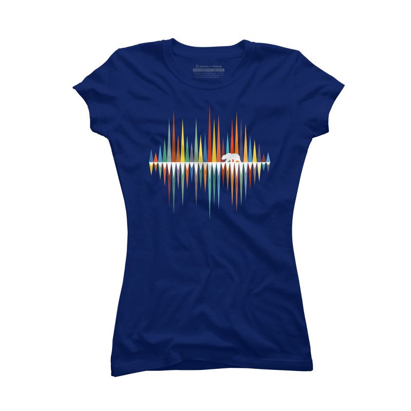 Junior's Design By Humans Colorful Mountain Bear Vibes - Music Sound Wave By NomAdartStudio T-Shirt, 1 of 4