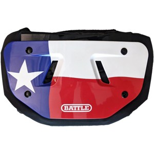 Battle Sports Texas Flag Chrome Football Back Plate - Red/White/Blue - 1 of 1