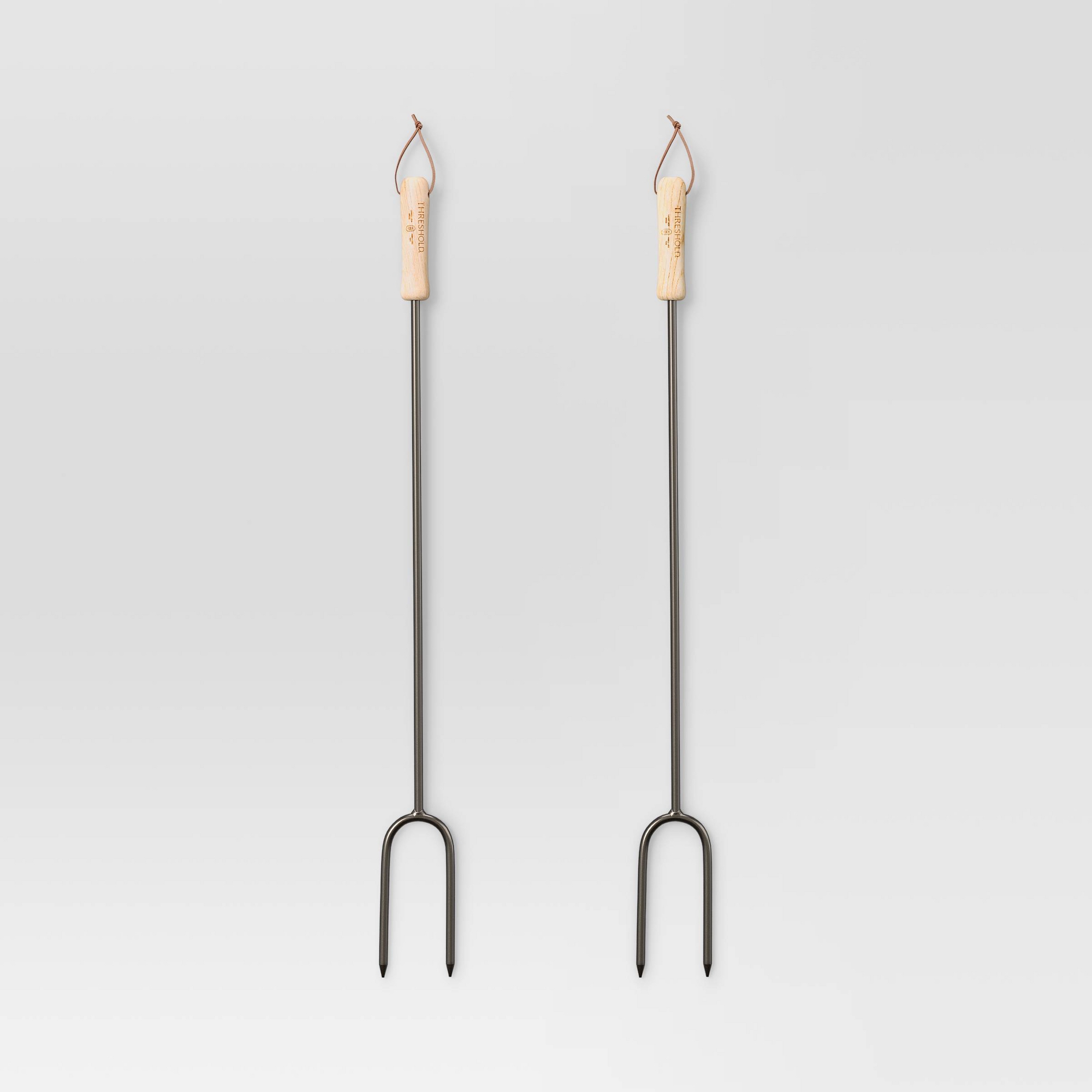 2pc Marshmallow Roasting Log Tong Sticks Black - Threshold™