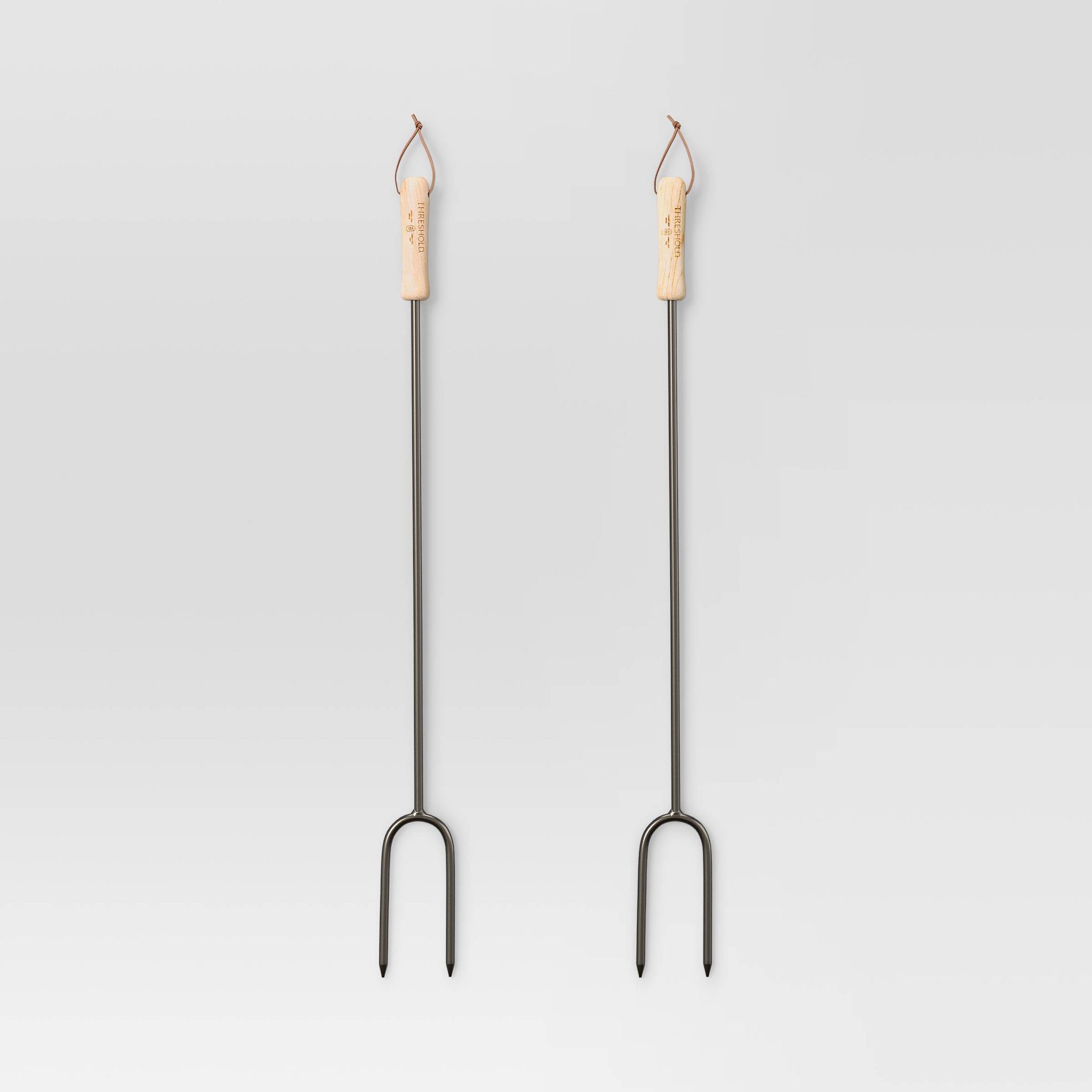 2pc Marshmallow Roasting Log Tong Sticks Black - Threshold™