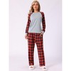 cheibear Christmas Family Check Print Long Sleeve Top and Pants Pajama Set Red&Black - 2 of 4