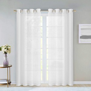 Dainty Home Malibu Extra Wide Semi-sheer Grommet Panel Pair 2 Panels 108" W X 84" L - 1 of 4