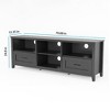 TV Stand with Drawers Open Shelf for TV Up to 70 Inches Large Storage Space Entertainment Center for Living Room Bedroom Black - 2 of 4