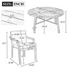 Nicbex 4/6 PCS Patio Dining Set 1 Square/Round Table&4/6 Armchairs,Outdoor Furniture Set,Acacia Patio Conversation Set with Umbrella Holes - 2 of 4