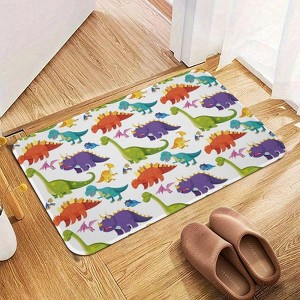 Dinosaur Design Bathroom Rugs Winter Bath Mat Absorbent Non Slip Bathroom Mat Christmas Soft Floor Carpet 16x20 Inches - 1 of 1