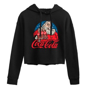 Women's - Coca-Cola - Santa Coke Bottles Cropped Graphic Hoodie - 1 of 2