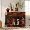 Famapy Rustic Farmhouse Dog Crate,Sliding Barn Doors & 2 Drawers,Ventilated Metal mesh,Dog Pet Furniture,Double Space for Two Small Dogs - 4 of 4