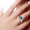 Pompeii3 3 1/2Ct Fancy Blue Lab Created Accent Diamond Engagement Ring 14k Gold - 3 of 4
