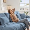 Aukfa Oversized  Sofa ,Chenille Comfy Cloud Couch with 2 Lumbar Pillows 2 Throw Pillows for Living Room,Blue - 2 of 4