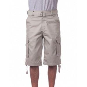 Pro Club Men's Cotton Classic Straight Leg Twill Cargo Shorts with Belt - 1 of 4