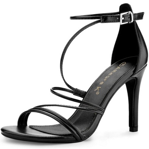 Black strappy heels clearance target