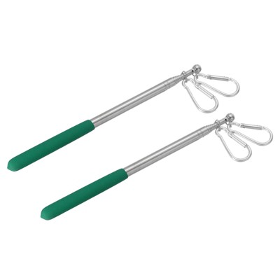 Unique Bargains Stainless Steel Portable Telescopic Flag Pole 2 Pcs