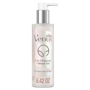 Venus for Pubic Hair and Skin Women's 2-in-1 Cleanser + Shave Gel - Unscented - 6.42oz - 1 of 4