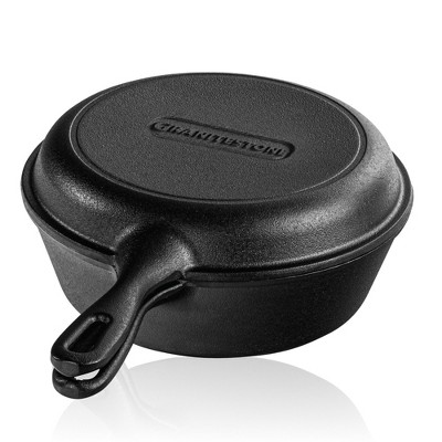Granitestone Heavy Duty Seasoned Cast Iron 2-in-1 Cooker