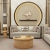 Royal Hampton Oval Top Handcrafted Mango Wood Reeded Base with Hidden Storage Coffee Table 36 Inch Brown - 2 of 4