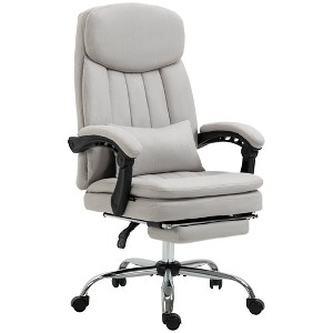Aghana Digitals Light Gray Microfibre Executive Chair: 6 Vibration Massage Points, Heated Lumbar, - 1 of 4