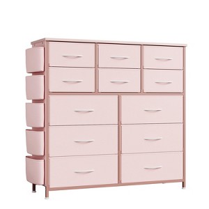12-Drawer Fabric Dresser, Chest of Drawers with Wood Top & Metal Frame, Space-Saving Storage Organizer for Bedroom, Closet, Small Spaces - 1 of 4