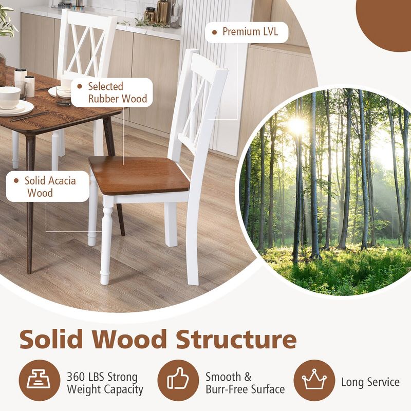 Tangkula Dining Chairs Set of 4 Wood Farmhouse Dining Room Side Chairs for Home Kitchen, 5 of 10