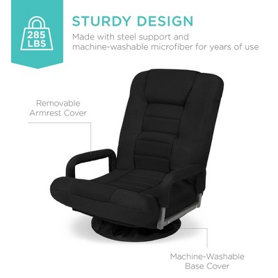 Black Adjustable 360-Degree Swivel Gaming Floor Chair