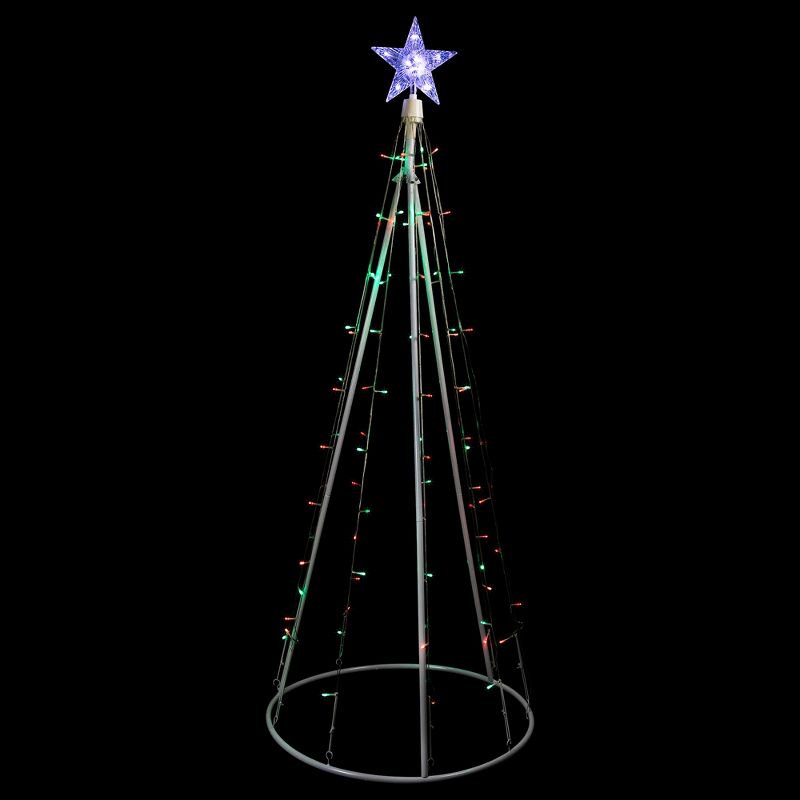 Northlight LED Lighted Twinkling Show Cone Outdoor Christmas Tree - 5' - Red and Green, 3 of 7