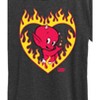 Women's - Hot Stuff - Flaming Heart Short Sleeve Graphic T-Shirt - image 2 of 4