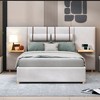 Full-Size Upholstered Velvet Platform Bed with Dual Outlets, USB Ports, Bedside Pillows, and Storage Shelves - image 2 of 4