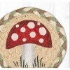 Earth Rugs Mushroom Printed Coaster – 5"x5" Braided Jute Square, Cottagecore Woodland Accent - 2 of 3