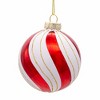 Kurt Adler 80MM Gold, Red and White Glass Ball Ornaments, 6 Piece Set - 2 of 4