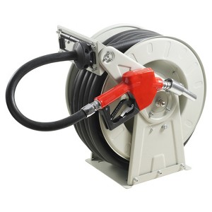VEVOR Fuel Hose Reel, 1" x 50', Extra Long Retractable Diesel Hose Reel, Heavy-Duty Carbon Steel Construction with Automatic Fuel Nozzle, 300 PSI - 1 of 4